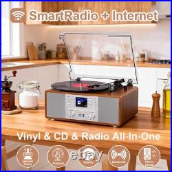 10-In-1 Retro Bluetooth Record Player with Built-In Stereo Speakers All-In-One 10-In-1 Retro Bluetooth Record Player with Built-In Stereo Speakers All-In-One