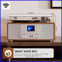 10-In-1 Retro Bluetooth Record Player with Built-In Stereo Speakers Wireless 3