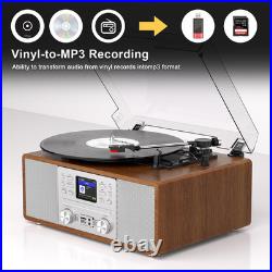 10-In-1 Retro Bluetooth Record Player with Built-In Stereo Speakers Wireless 3