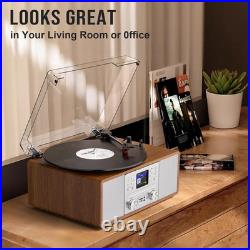 10-In-1 Retro Bluetooth Record Player with Built-In Stereo Speakers Wireless 3