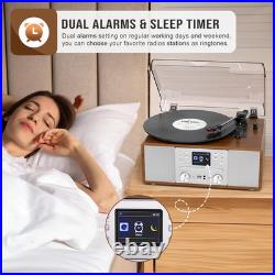 10-In-1 Retro Bluetooth Record Player with Built-In Stereo Speakers Wireless 3