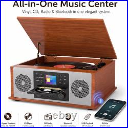 10 in 1 Bluetooth Record Player All-In-One Multimedia Center Stereo Speakers