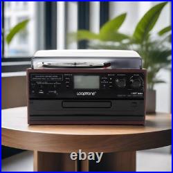 10 in 1 Bluetooth Turntable, 3 Speed Vinyl Record Player, CD Cassette Player