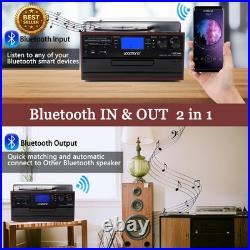 10-in-1 Bluetooth Vinyl Record Player Turntable CD Cassette USB Encoding