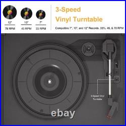 10 in 1 Record Player Bluetooth Turntable CD Cassette USB SD Radio T408 Remote