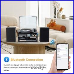 10 in 1 Record Player Bluetooth Turntable CD Cassette USB SD Radio T408 Remote