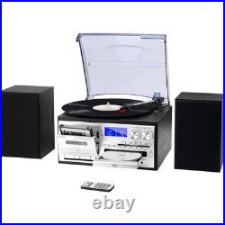 10-in-1 Record Player Vinyl Turntable with External Speakers, Bluetooth, USB