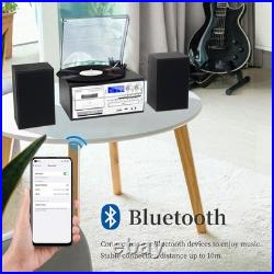10-in-1 Record Player Vinyl Turntable with External Speakers, Bluetooth, USB