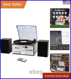 10 in 1 Record Player with External Speakers, 3 Speed Bluetooth Turntable Viny
