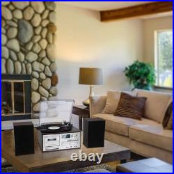 10 in 1 Record Player with External Speakers, 3 Speed Bluetooth Turntable Viny