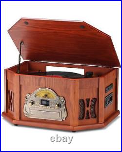 10-in-1 Vinyl Record Player, Wood Classic Turntable Bluetooth Built-in Speakers 10-in-1 Vinyl Record Player, Wood Classic Turntable Bluetooth Built-in Speakers