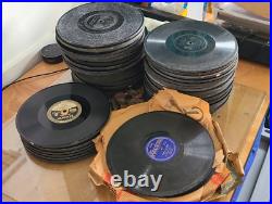 1912 EDISON Diamond Disc A250 Upright Crank Record Player Phonograph + Records