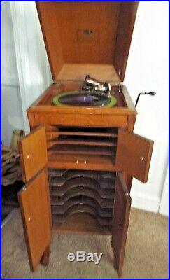 1918 Victor Victrola VV-X-A RARE OAK Phonograph Record Player WORKS GRT Refinish