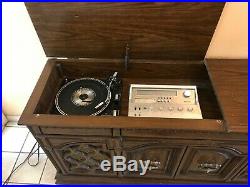 1966 PHILCO STEREO CONSOLE RECORD PLAYER with AM/FM RADIO and 8-TRACK PLAYER