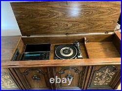 1970s Magnavox Stereo Console Radio Record Player Eight Track Cassette