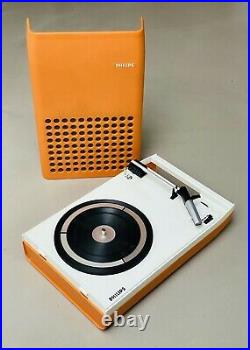 1970s Rare Vintage Philips 113 Portable Design Record Player Turntable Serviced