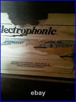 1970s Vintage Electrophonic 8 Track Record Player, Radio, Turntable Bonus Elvis LP