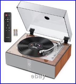 1 BY ONE Automatic Record Player Bluetooth Turntable, Remote Control, 33/45RPM
