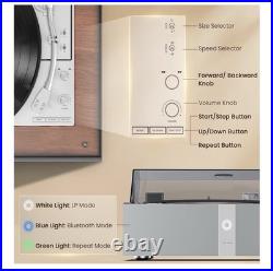 1 BY ONE Automatic Record Player Bluetooth Turntable, Remote Control, 33/45RPM