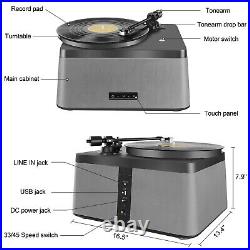 33/45 RPM Turntable Phonograph HiFi Vinyl Turntable Record Player Gramophone US