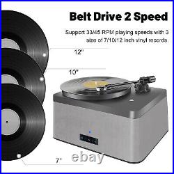 33/45 RPM Turntable Phonograph HiFi Vinyl Turntable Record Player Gramophone US