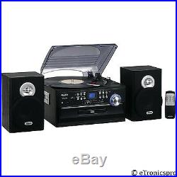 3 Speed 33/45/78 RPM Stereo Record Player CD Cassette Player Remote Control New