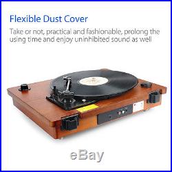 3 Speed Bluetooth Turntable Record Player USB Transfer MP3 Nature Wood
