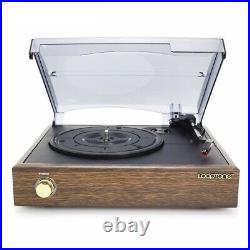 3-Speed Classic Phonograph Gramophone Belt-Driven Record Player Stereo Speakers