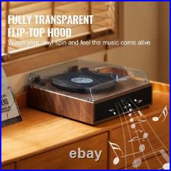 3-Speed Vinyl Record Player with10W Speakers Bluetooth RCA Output 33/45/78 RPM