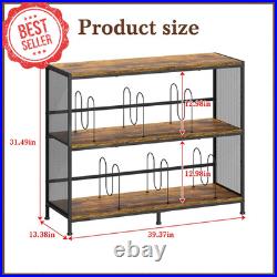 3-Tier Vinyl Record Storage Stand Holds 450 withTurntable Table&Adjustable Divider