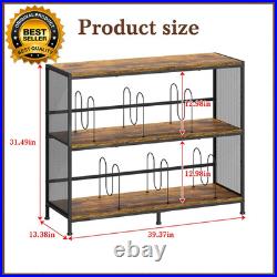 3-Tier Vinyl Record Storage Vintage Player Table with Spacious Storage up 450