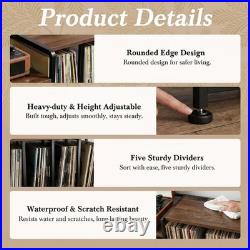 50 Inch Large Record Player Stand with Vinyl Storage, Walnut