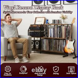 51.7 Vinyl Record Player Stand with Storage & Power Outlets