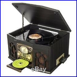 5in1 Music System Hi-Fi FM Radio CD Stereo Record Player USB Speakers Turntable