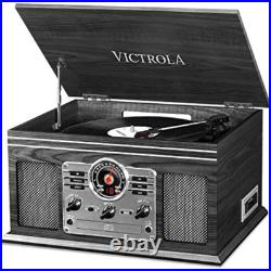 6-in-1 Bluetooth Record Player Multimedia Center with Built-in Speakers
