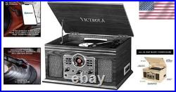 6-in-1 Bluetooth Record Player Multimedia Center with Built-in Speakers