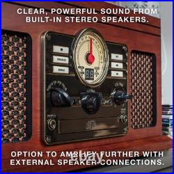 6-in-1 Bluetooth Record Player Multimedia Center with Built-in Speakers