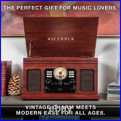 6-in-1 Bluetooth Record Player Multimedia Center with Built-in Speakers