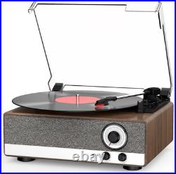 7-In-1 Vinyl Record Player, Bluetooth Belt Drive Turntable