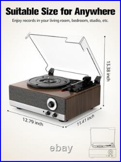 7-In-1 Vinyl Record Player, Bluetooth Belt Drive Turntable