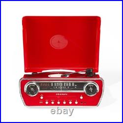 7-in-1 Bluetooth Record Player Turntable AM FM Radio CD Player AUX Jack New