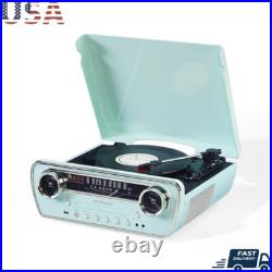 7in-1 Vinyl Record Player Vintage Turntable Bluetooth CD Player AM FM Radio Blue 7in-1 Vinyl Record Player Vintage Turntable Bluetooth CD Player AM FM Radio Blue