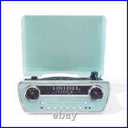 7in-1 Vinyl Record Player Vintage Turntable Bluetooth CD Player AM FM Radio Blue 7in-1 Vinyl Record Player Vintage Turntable Bluetooth CD Player AM FM Radio Blue