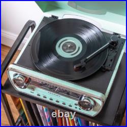7in-1 Vinyl Record Player Vintage Turntable Bluetooth CD Player AM FM Radio Blue 7in-1 Vinyl Record Player Vintage Turntable Bluetooth CD Player AM FM Radio Blue