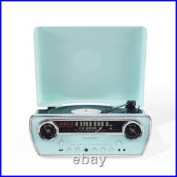 7in-1 Vinyl Record Player Vintage Turntable Bluetooth CD Player AM FM Radio Blue 7in-1 Vinyl Record Player Vintage Turntable Bluetooth CD Player AM FM Radio Blue