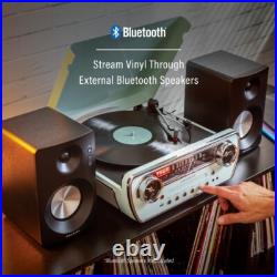 7in-1 Vinyl Record Player Vintage Turntable Bluetooth CD Player AM FM Radio Blue 7in-1 Vinyl Record Player Vintage Turntable Bluetooth CD Player AM FM Radio Blue