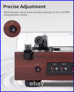 ANGELS HORN Bluetooth Turntable with Built-in Phono Preamp, 2-Speed Belt Drive
