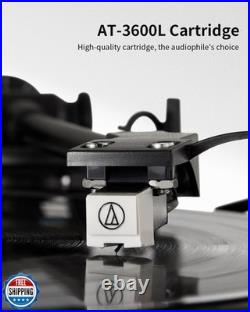 ANGELS HORN Turntable, Vinyl Record Player, Built-in Phono Preamp, Belt Drive