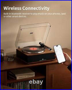 ANGELS HORN Vinyl Record Player, Bluetooth Turntable with Built in Speakers ANGELS HORN Vinyl Record Player, Bluetooth Turntable with Built in Speakers