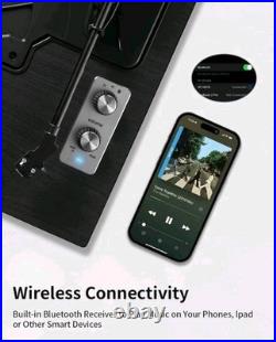 ANGELS HORN Vinyl Record Player, Bluetooth Turntable with Built in Speakers